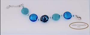 Bracciale Maya Tondo azzurro argento