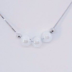 Collana Lustro 3 perle bianco
