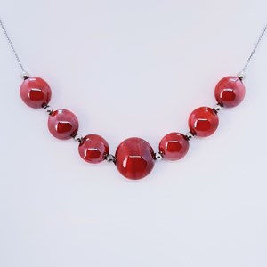 Collana Lustro 5 perle rosso