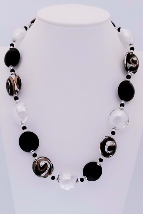 Collana Maya Tonda nero argento