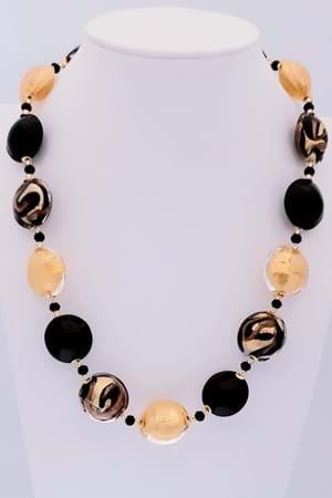 Collana Maya Tonda nero oro