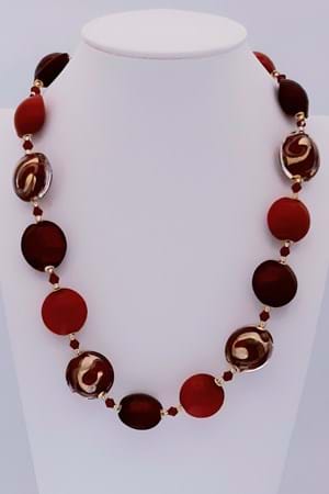 Collana Maya Tonda rosso oro